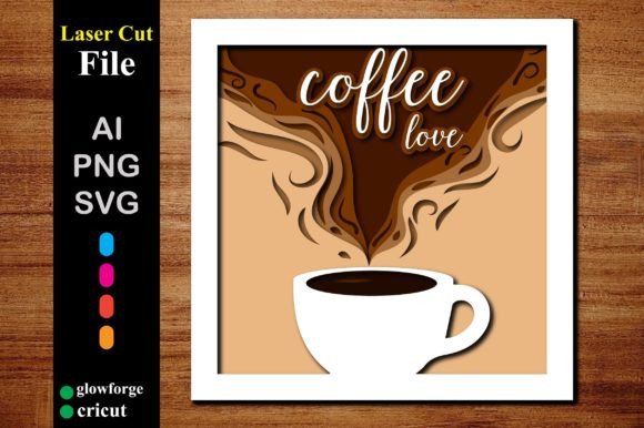 3d Coffee Multilayer Panel for Laser Cut