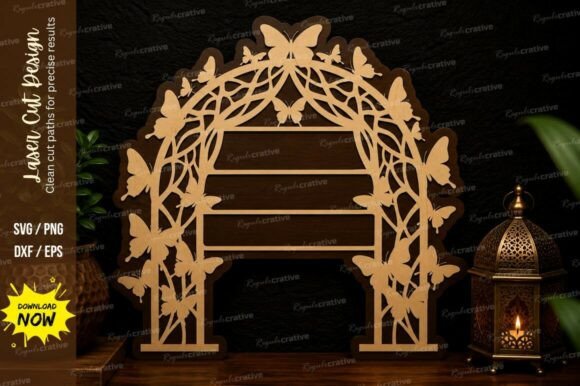 Butterfly Arch Frame Laser Cut SVG & Premium Design File Set