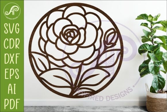 Camellia Flower Wall Art SVG Sign: Elevate Your Craft Projects