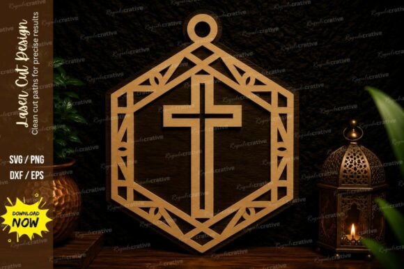 Christian Cross Ornament Laser Cut SVG for Faith-Based Projects