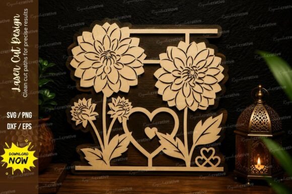 Create H1 From Floral Heart Garden Laser Cut Svg Design