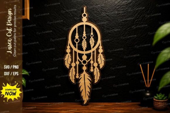 Dream Catcher Laser Cut SVG: Elegant Boho Design Files