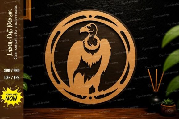 Eagle Circle Emblem Laser Cut Svg Design