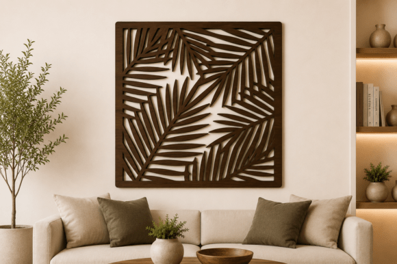 Elegant Leaf Wall Decor SVG Laser Cut File