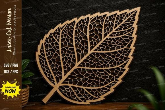 Elegant Skeleton Leaf Laser Cut SVG Design for Crafters