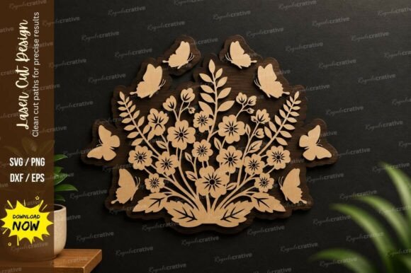 Floral Butterfly Bouquet Laser Cut Svg: A Designer's Delight