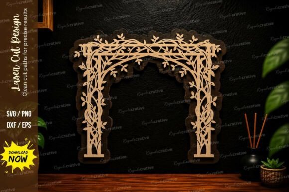 Floral Vine Archway Laser Cut SVG Design