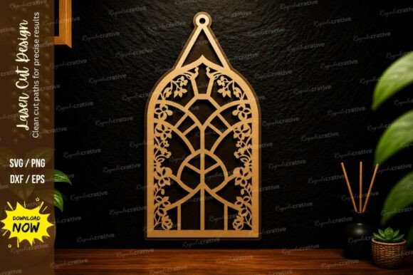Gothic Arch Window Laser Cut SVG Design
