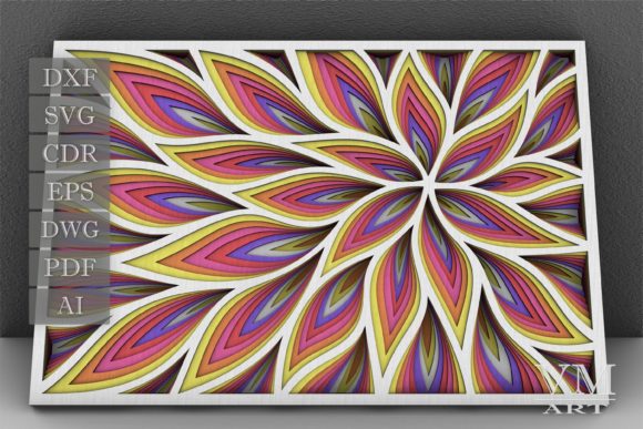 Layered Flower SVG: Cut File Mandala SVG for Laser Cutting