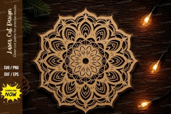 Mandala Flower Laser Cut SVG Design