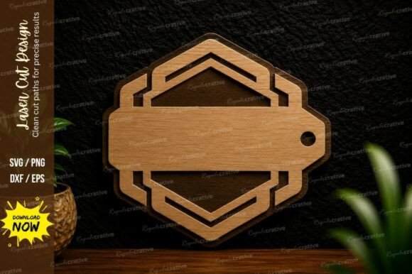 Modern Tag Label Laser Cut Svg Design