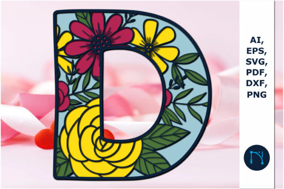 Multi Layer 3D Alphabet D Laser Cut SVG Font