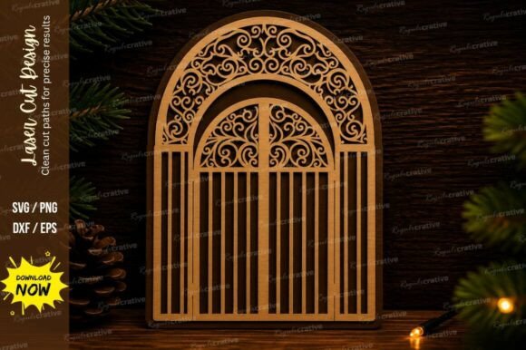 Ornate Gate Frame Laser Cut Svg Design
