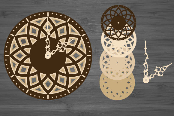 Stunning Laser Cut Decorative Wall Clock Svg