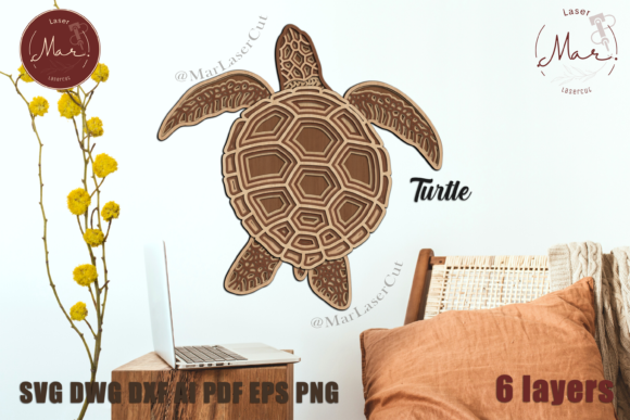 Turtle 3D Multilayer SVG: A Stunning Laser Cut Design
