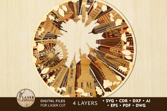 USA Multilayer Laser Cut File for Craft